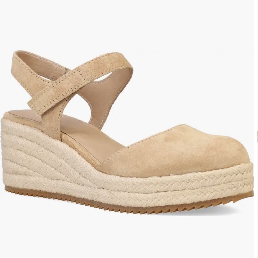 Eileen Fisher Nessa Espadrille Wedge Sandal 10 boho coastal vacation classic